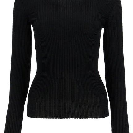 MRZ ribbed wool top with a high