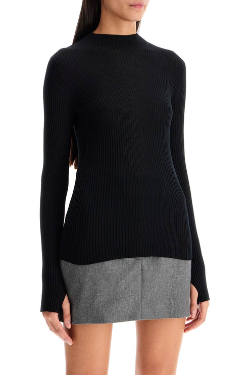 MRZ ribbed wool top with a high