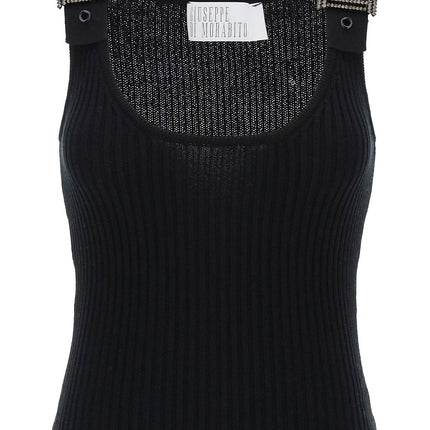 Giuseppe Di Morabito "knit top with rhinestone buck