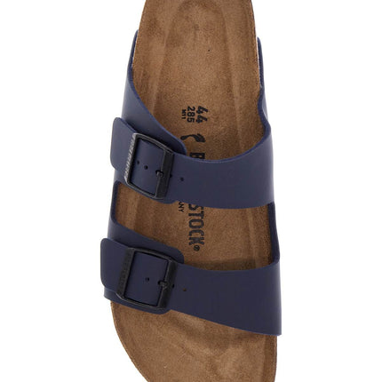 Birkenstock dark blue arizona sandals in birkoflor with cork sole