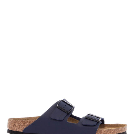 Birkenstock dark blue arizona sandals in birkoflor with cork sole