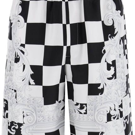 Versace printed silk bermuda shorts set