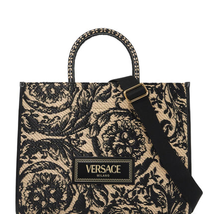 Versace medium athena barocco tote bag in raff