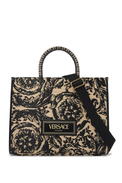 Versace medium athena barocco tote bag in raff