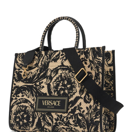 Versace medium athena barocco tote bag in raff