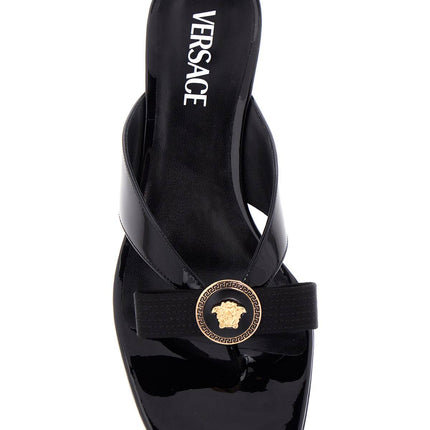 Versace gianni ribbon thong mules