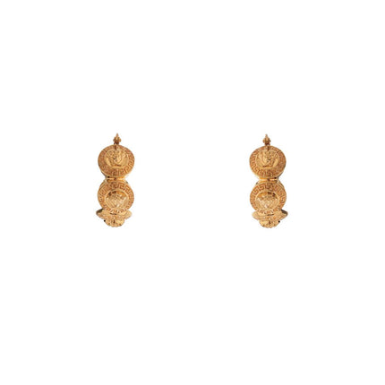 Versace geometric metal hoop earrings tribute gold