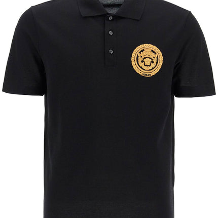 Versace chain crest polo shirt