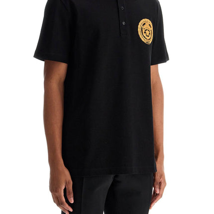 Versace chain crest polo shirt