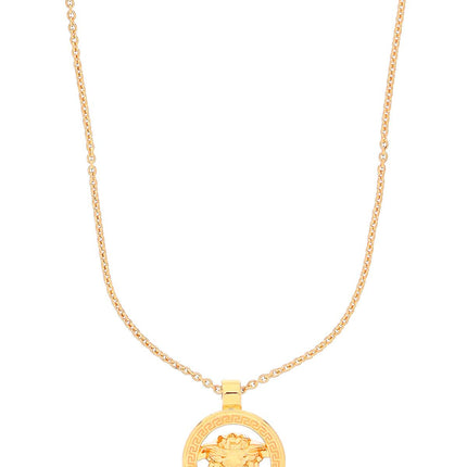 Versace men's lion head round gold adjustable necklace