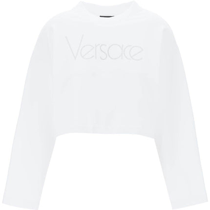 Versace "cropped sweatshirt with rhinestone