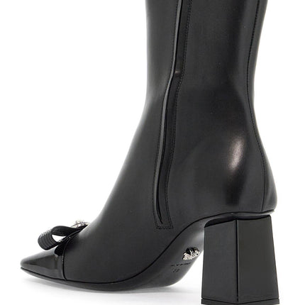 Versace gianni ribbon leather ankle boots with