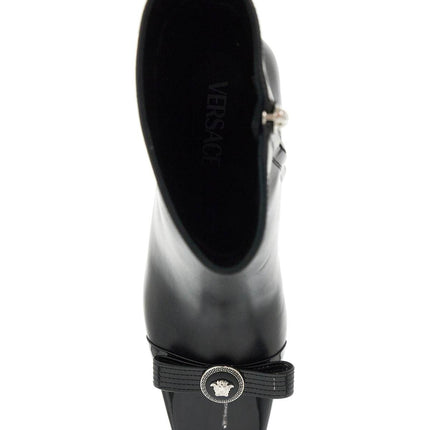 Versace gianni ribbon leather ankle boots with