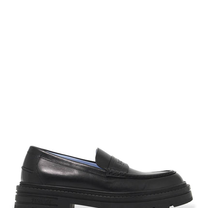 Versace smooth leather adriano loafers in