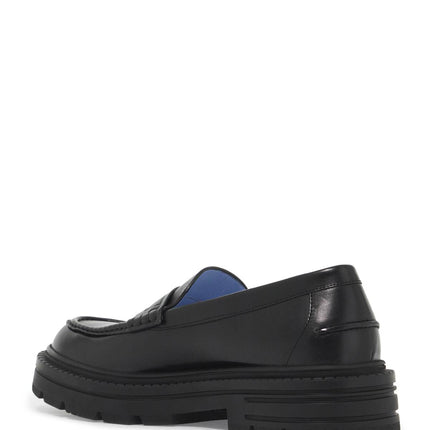 Versace smooth leather adriano loafers in