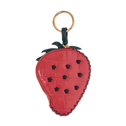 Versace strawberry charm in coconut print leather