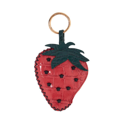 Versace strawberry charm in coconut print leather