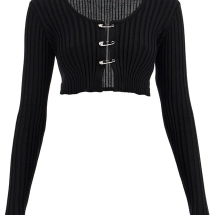 Versace 'cropped safety pin cardigan