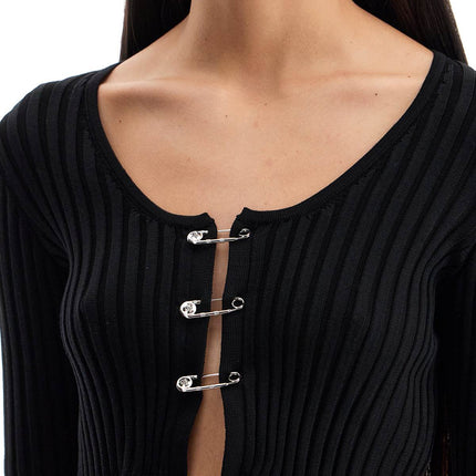 Versace 'cropped safety pin cardigan