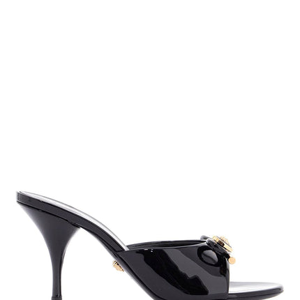 Versace "opera bow patent leather mules