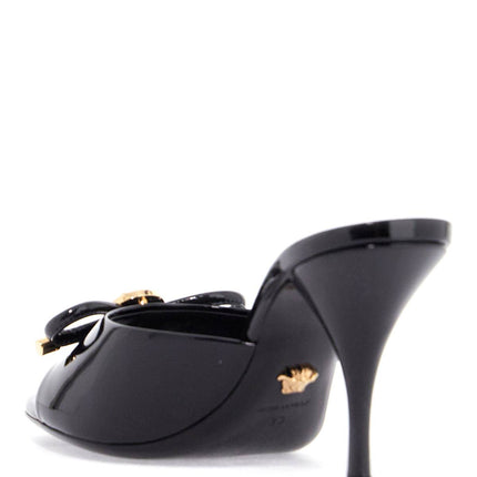 Versace "opera bow patent leather mules