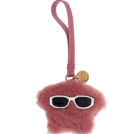 Versace charm stella rosa fragola in shearling con medusa