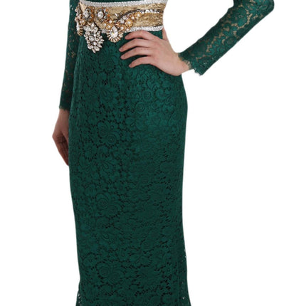 Emerald Elegance Long Sleeve Floor-Length Dress