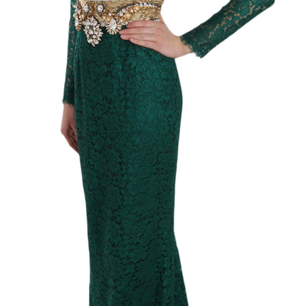 Emerald Elegance Long Sleeve Floor-Length Dress