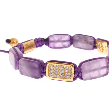 Dazzling Diamond Gold-Plated Amethyst Bracelet