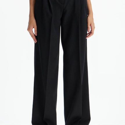 Pinko twill wide-leg trousers in pal