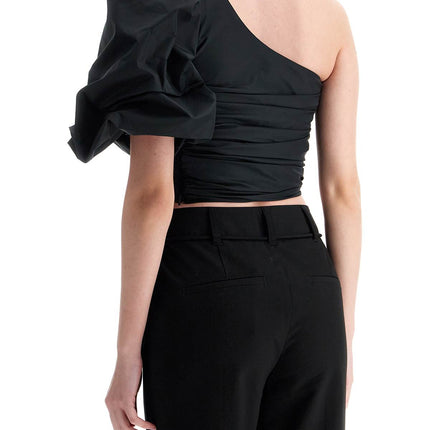 Pinko black polyester off shoulder crop top