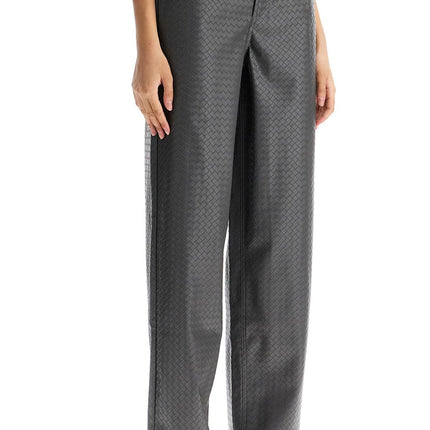 Rotate wide woven patterned trousers with a