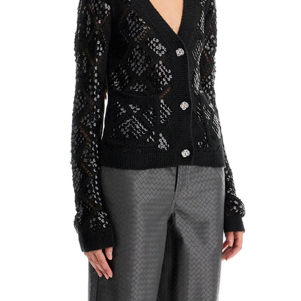 Rotate perforated cardigan with