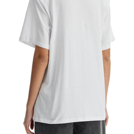 Rotate white organic cotton t-shirt with wide neck