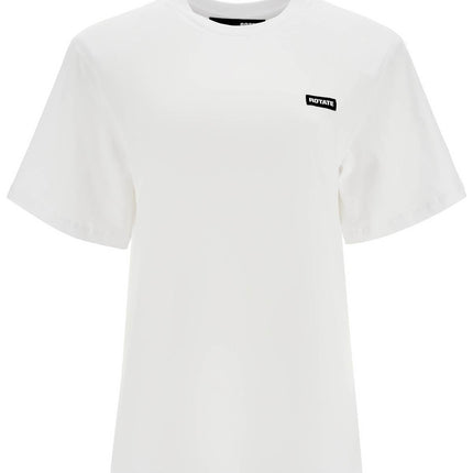 Rotate white organic cotton t-shirt with wide neck