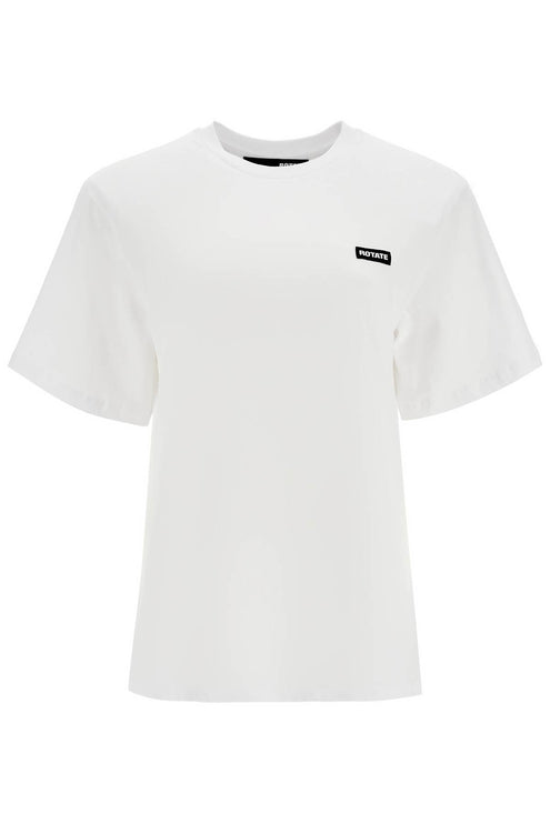 Rotate white organic cotton t-shirt with wide neck