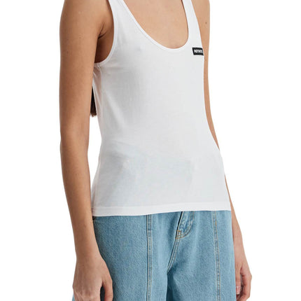 Rotate white recycled cotton top with deep neckline