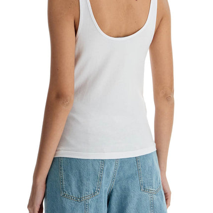 Rotate white recycled cotton top with deep neckline