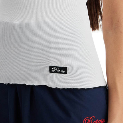 Rotate ribbed tank top with logo label