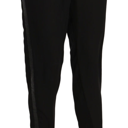 Chic High Waist Cropped Pants in Elegant Black