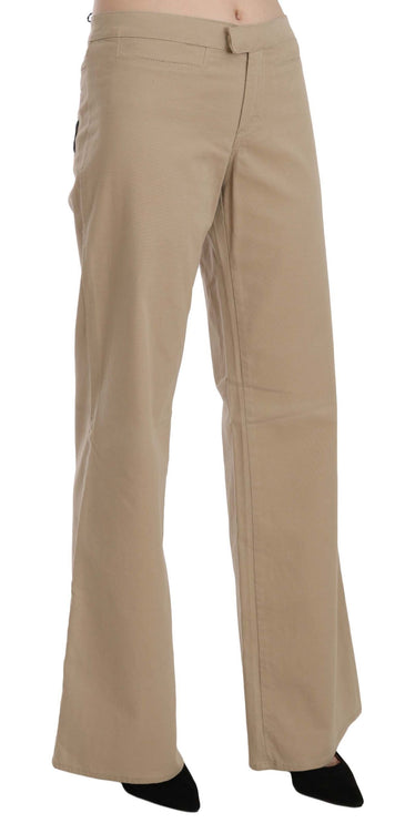 Pantaloni di lusso a metà vita beige