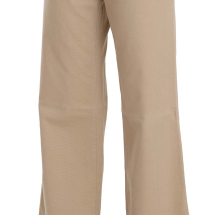 Pantaloni di lusso a metà vita beige