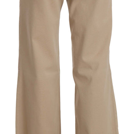 Pantaloni di lusso a metà vita beige