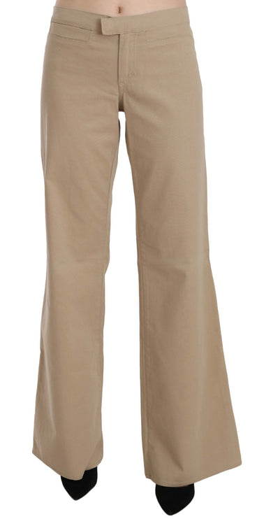 Pantaloni di lusso a metà vita beige