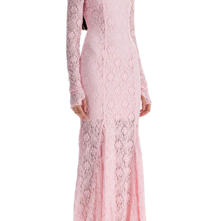 Rotate long pink lace dress with open back for special occasions