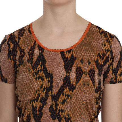 Alluring Brown Snake Skin Pattern Blouse