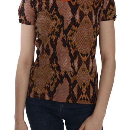 Alluring Brown Snake Skin Pattern Blouse