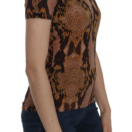 Alluring Brown Snake Skin Pattern Blouse