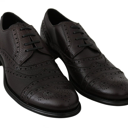 Elegant Mens Leather Derby Dress Shoes