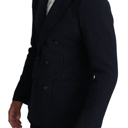 Blazer élégant en pointillé bleu foncé